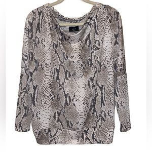 Vici Tyche Snake Print Batwing Sleeve Cowl Neck Blouse size Small